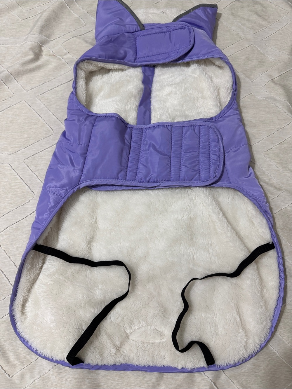 Purple Plush-Lined Dog Coat Jacket